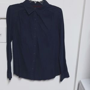 Niotto Button Down Long Sleeve Denim Blouse 100% Cotton